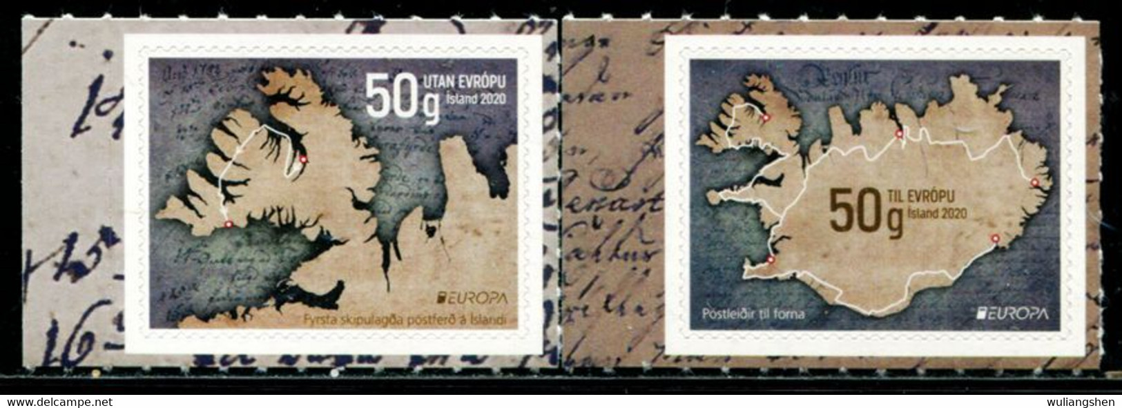 XH0341 Iceland 2020 Europa Country Map 2V Last Set Europa MNH - Unused Stamps