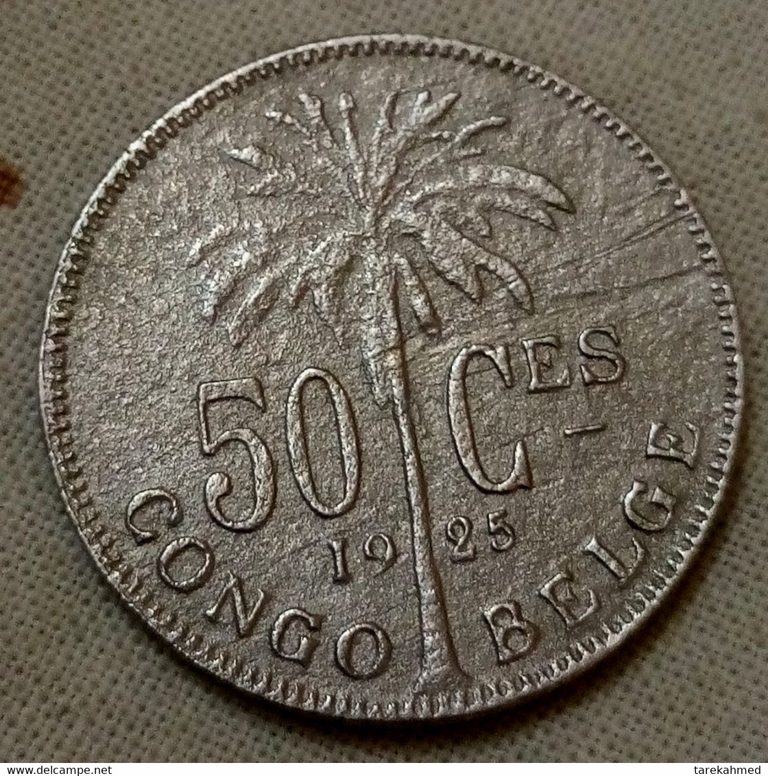 CONGO BELGE : 50 CENTIMES , 1925 , KM 22  , Agomeza - 1910-1934: Albert I