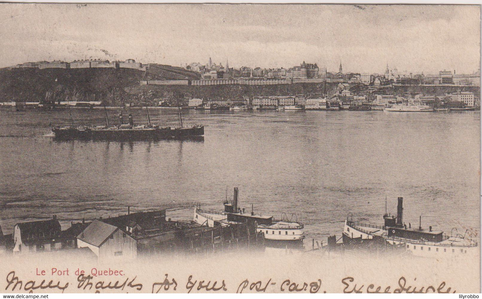 CANADA - Le Port De Quebec - Excellent Shipping Scene - Undivided Rear 1902 - Andere & Zonder Classificatie