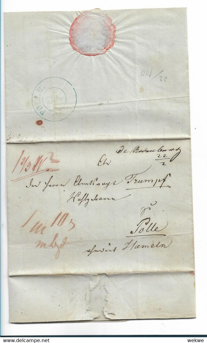 Braun039 / BRAUNSCHWEIG - De Bodenburg 1853 (handschriftlich) Nach Polle - Brunswick