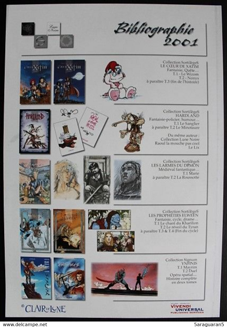 Publicité BD - Editions Clair De Lune 2001 - Press Books