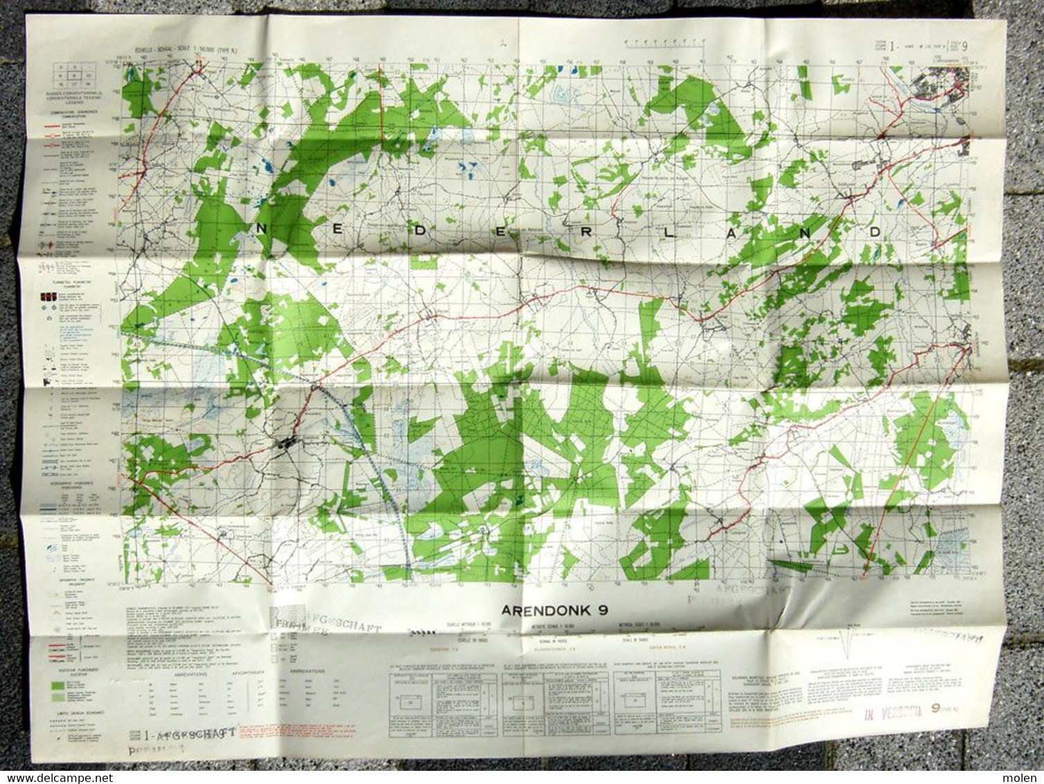 STAFKAART Uit 1954 Omgeving ARENDONK POPEL REUSEL VELDHOVEN ‘s HERTOGENBOSCH VALKENSWAARD TOPOGRAPHIE CARTOGRAPHIE S100 - Arendonk