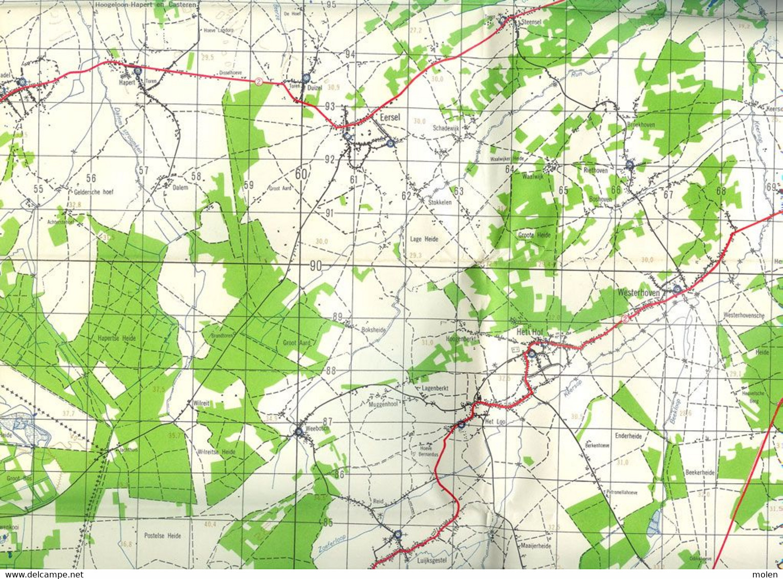 STAFKAART Uit 1954 Omgeving ARENDONK POPEL REUSEL VELDHOVEN ‘s HERTOGENBOSCH VALKENSWAARD TOPOGRAPHIE CARTOGRAPHIE S100 - Arendonk