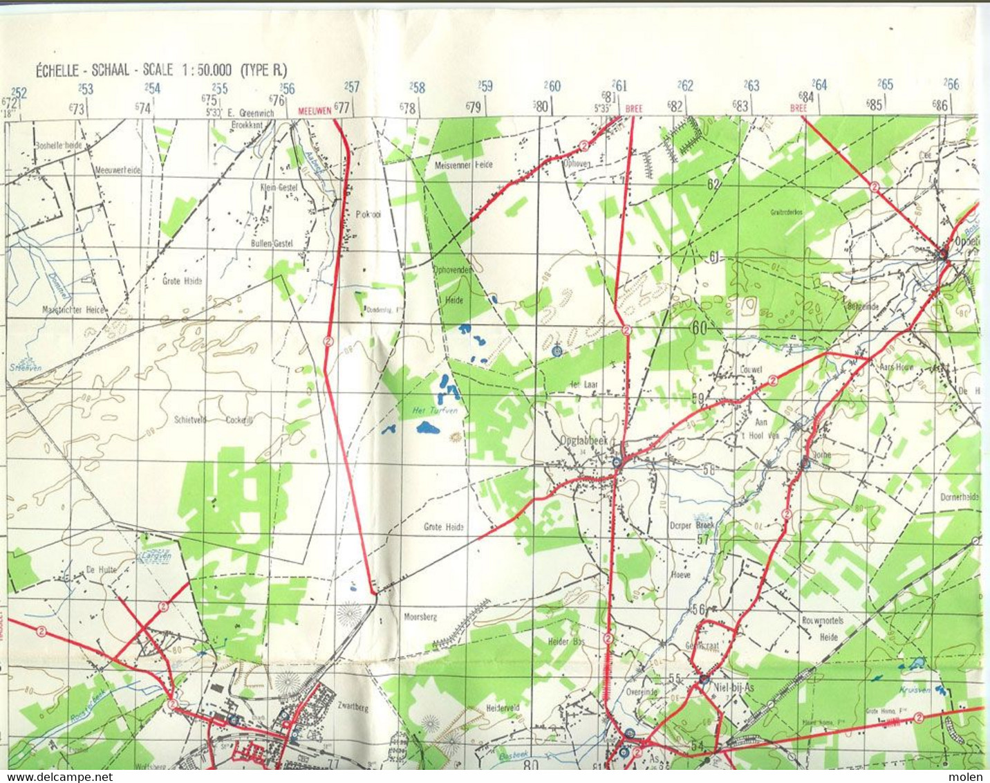 Situatie 1933 REKEM Lanaken GENK SITTARD EISDEN OPGLABBEEK ZUTENDAAL WINTERSLAG STAFKAART Nr 26 TOPOGRAPHIE S103 - Lanaken