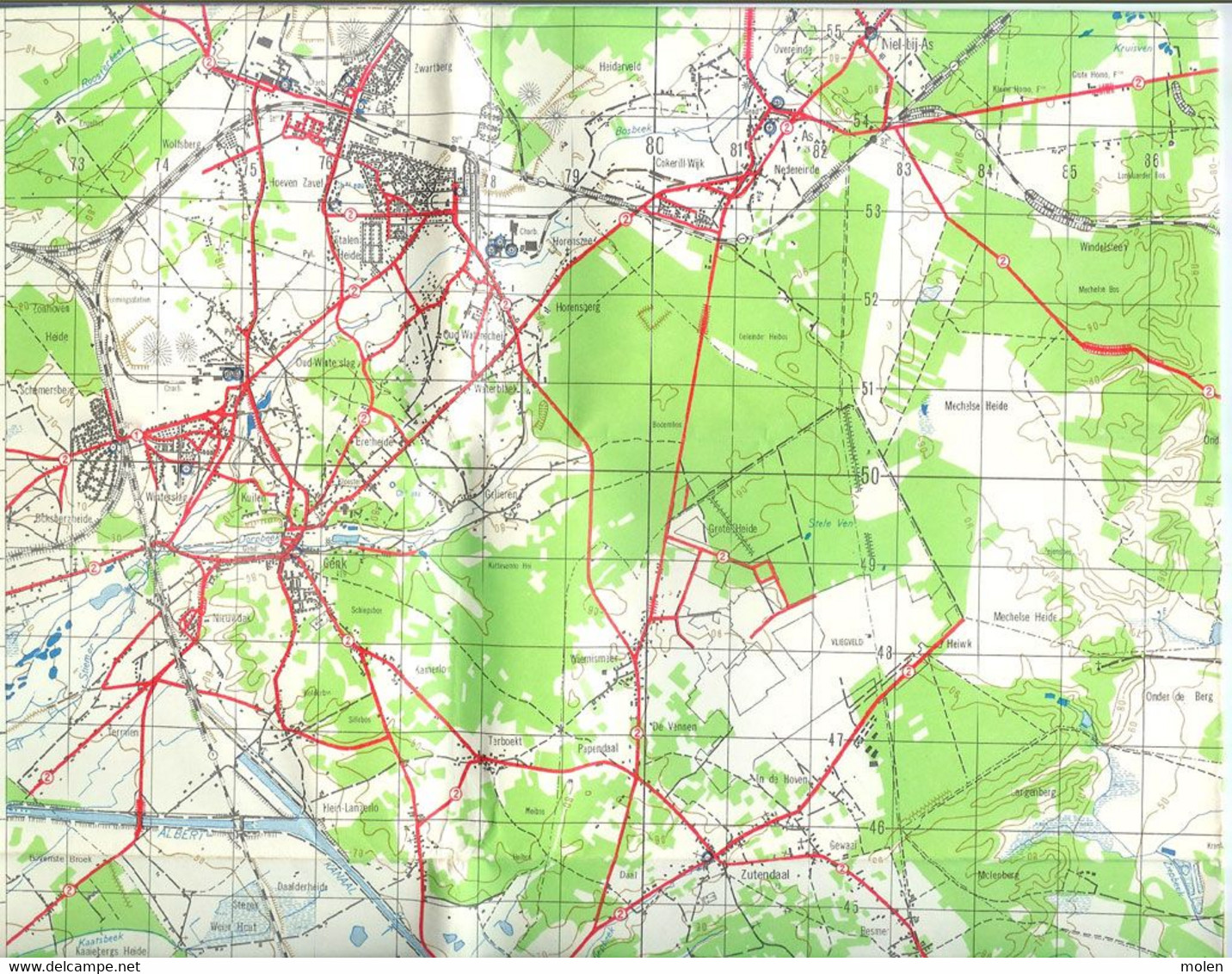 Situatie 1933 REKEM Lanaken GENK SITTARD EISDEN OPGLABBEEK ZUTENDAAL WINTERSLAG STAFKAART Nr 26 TOPOGRAPHIE S103 - Lanaken