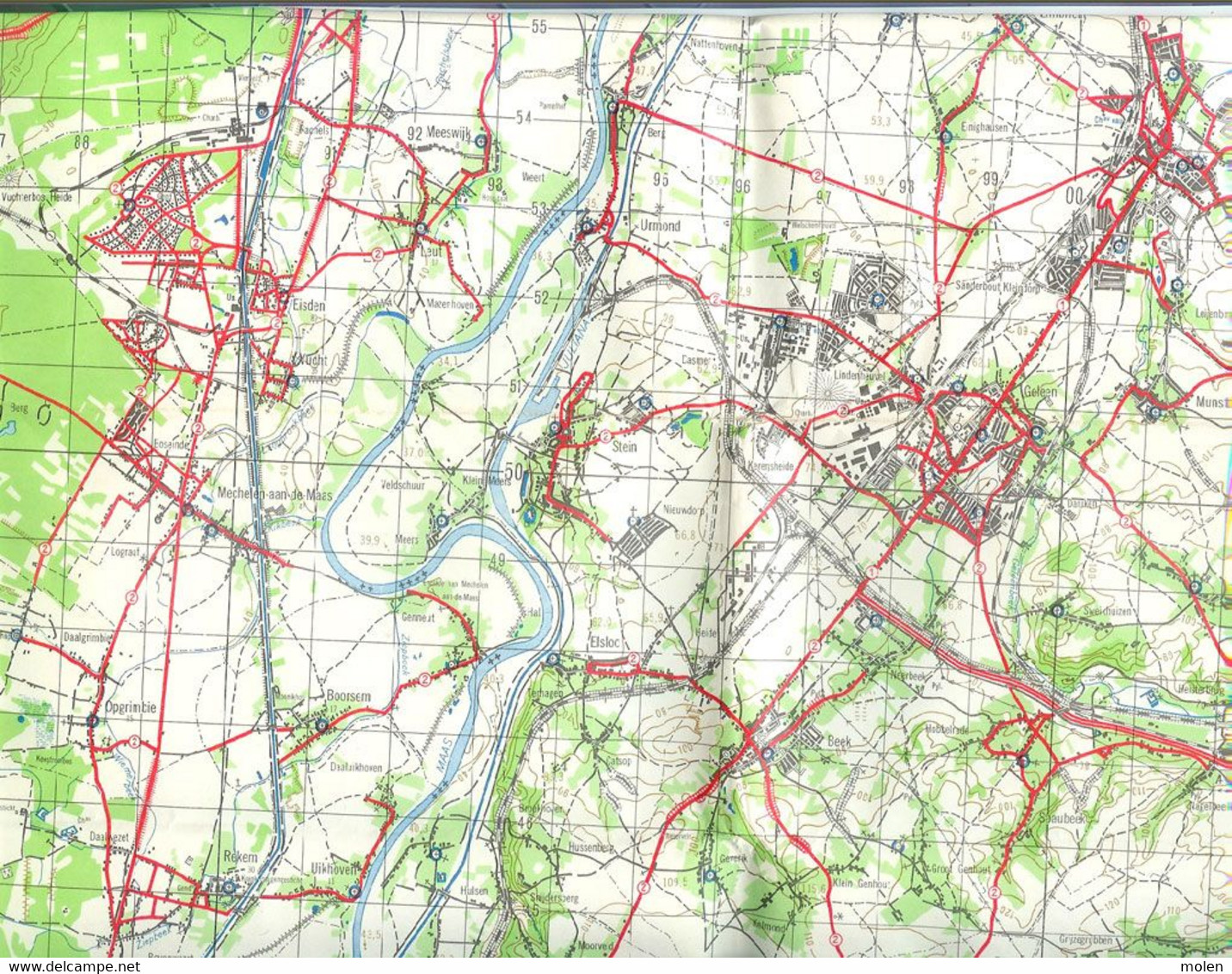 situatie 1933 REKEM Lanaken GENK SITTARD EISDEN OPGLABBEEK ZUTENDAAL WINTERSLAG STAFKAART Nr 26 TOPOGRAPHIE S103