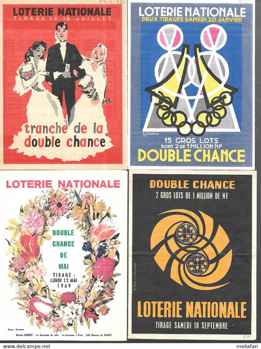 KB1890 - DEPLIANTS LOTERIE NATIONALE - TIRAGES DOUBLE CHANCE - Lottery Tickets
