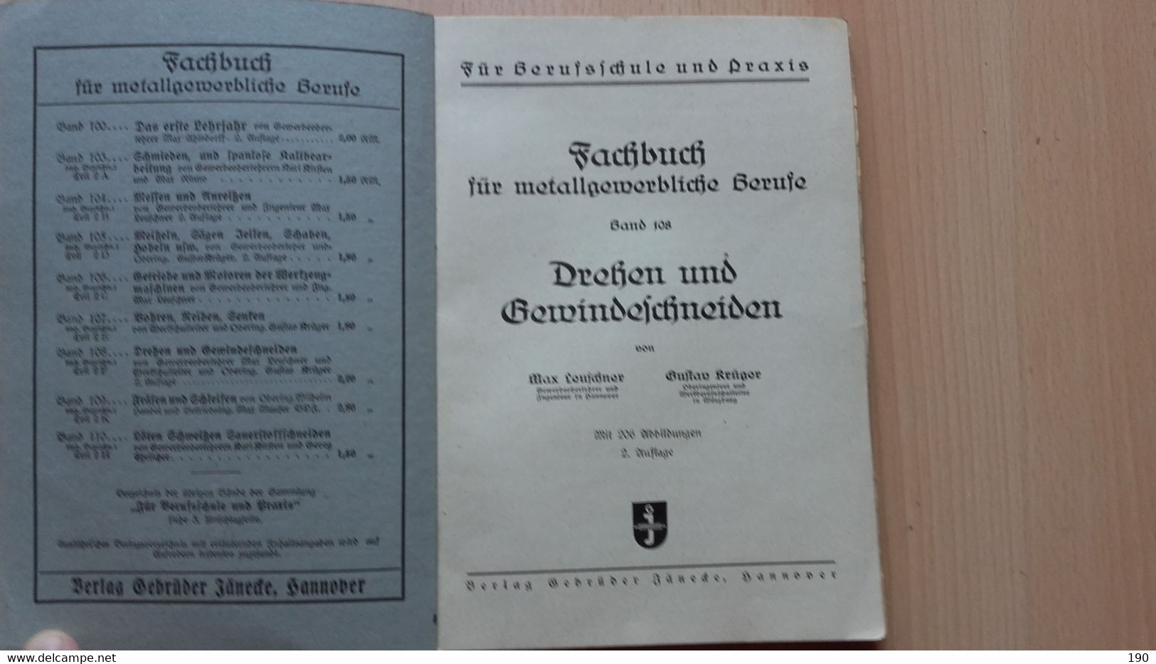 Fachbuch Fur Metallgewerbliche Berufe.Band 108.Leuschner Und Kruger.Drehen Und Gewindeschneiden - Technik