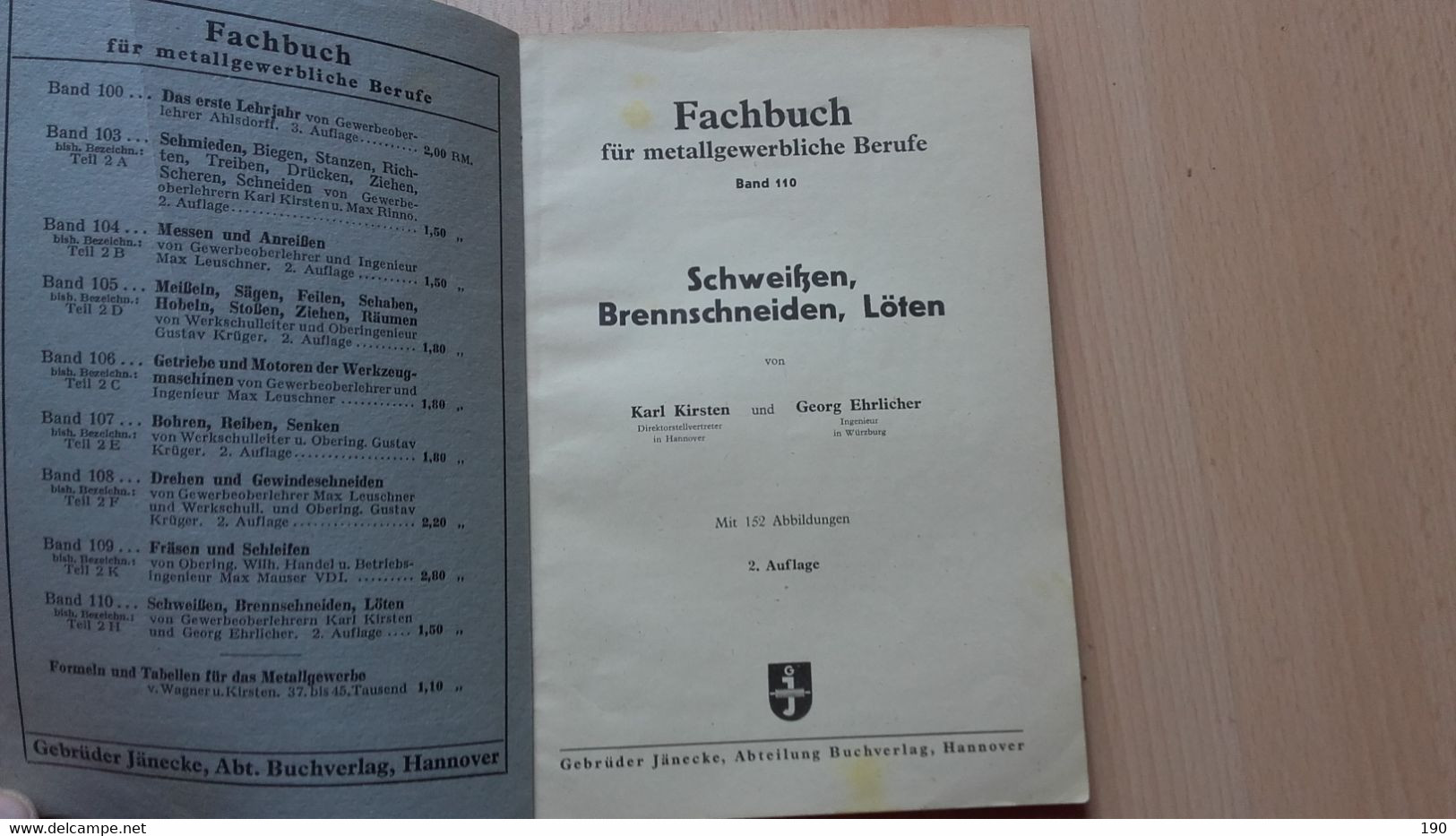 Fachbuch Fur Metallgewerbliche Berufe.Band 110.Karl Kirsten/Georg Ehrlicher:Schweitzen,Brennschneiden,Loten - Tecnica