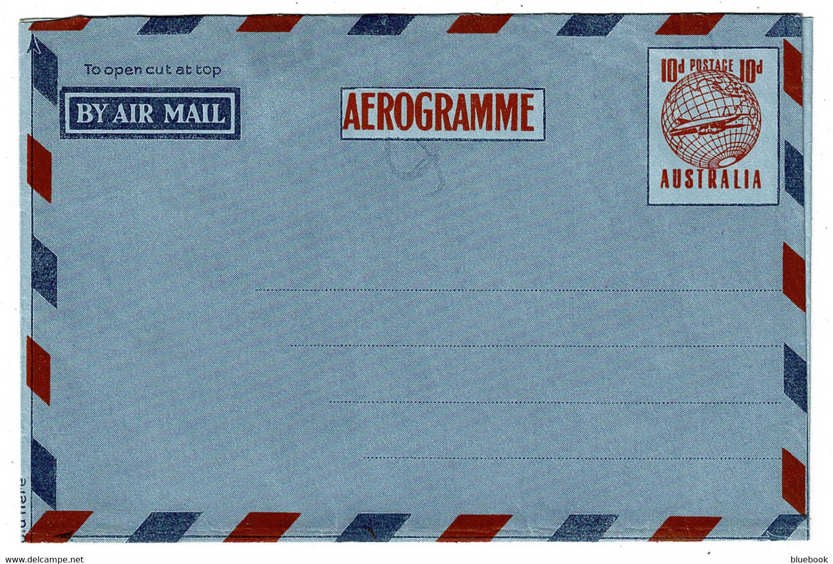 Ref 1534 - Mint Australia 10d Aerogramme Airletter - Enteros Postales