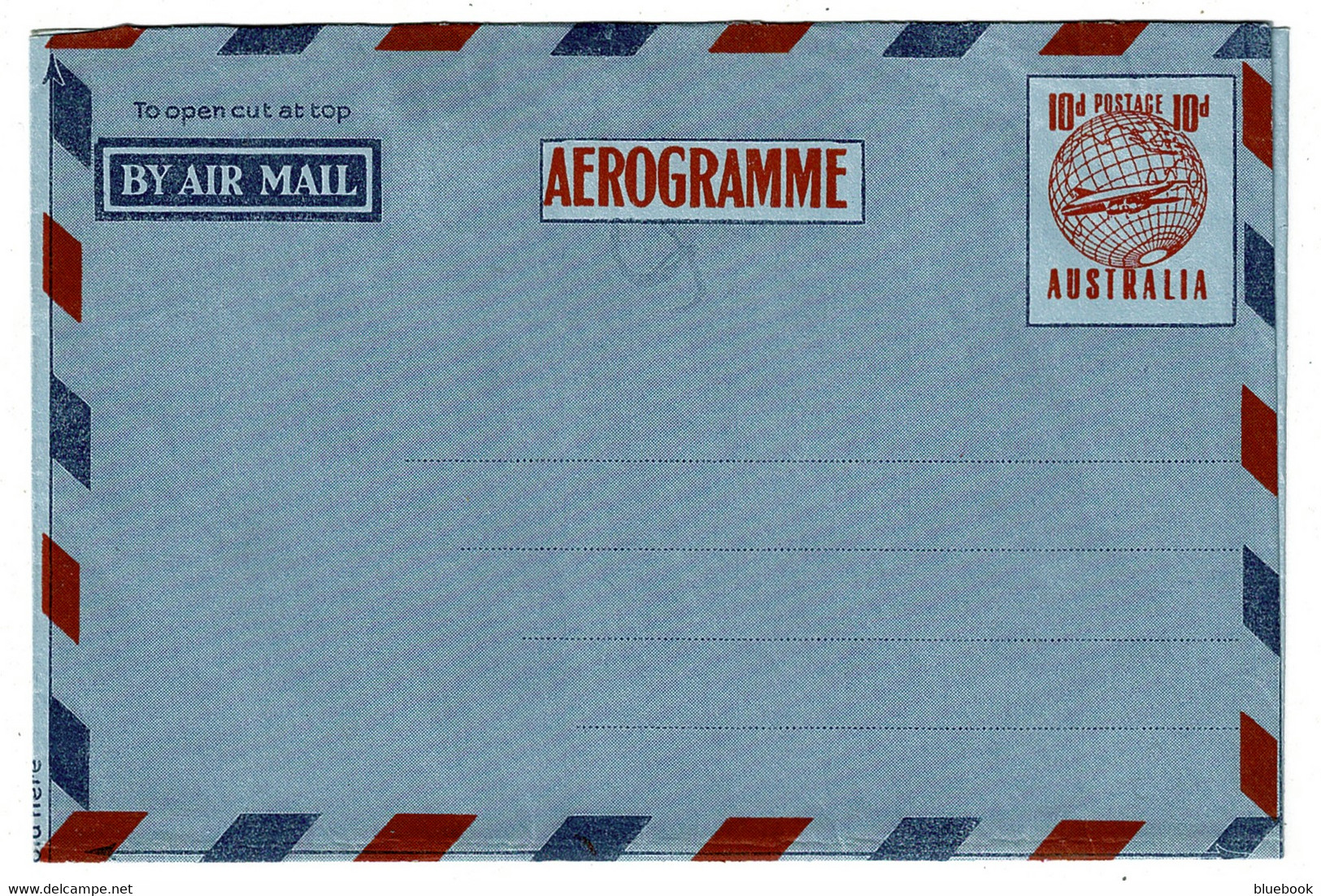 Ref 1534 - Mint Australia 10d Aerogramme Airletter - Postwaardestukken