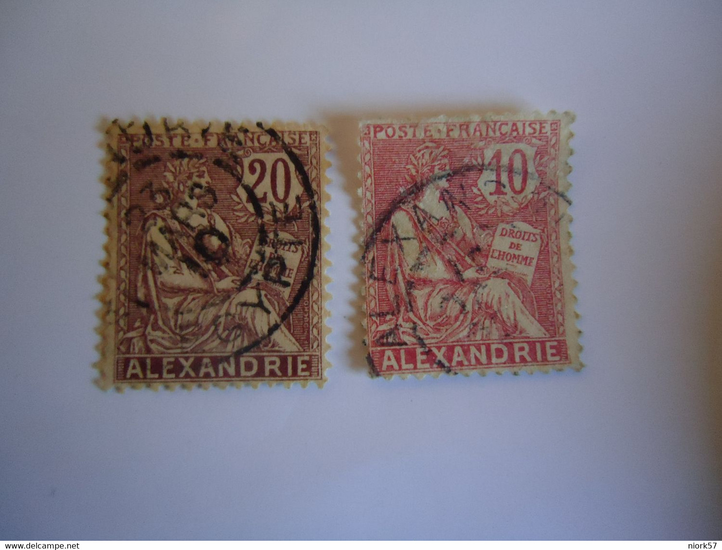 ALEXANDRIA  FRANCE 2  USED STAMPS POSTMARK ALEXANDRIA - Andere & Zonder Classificatie