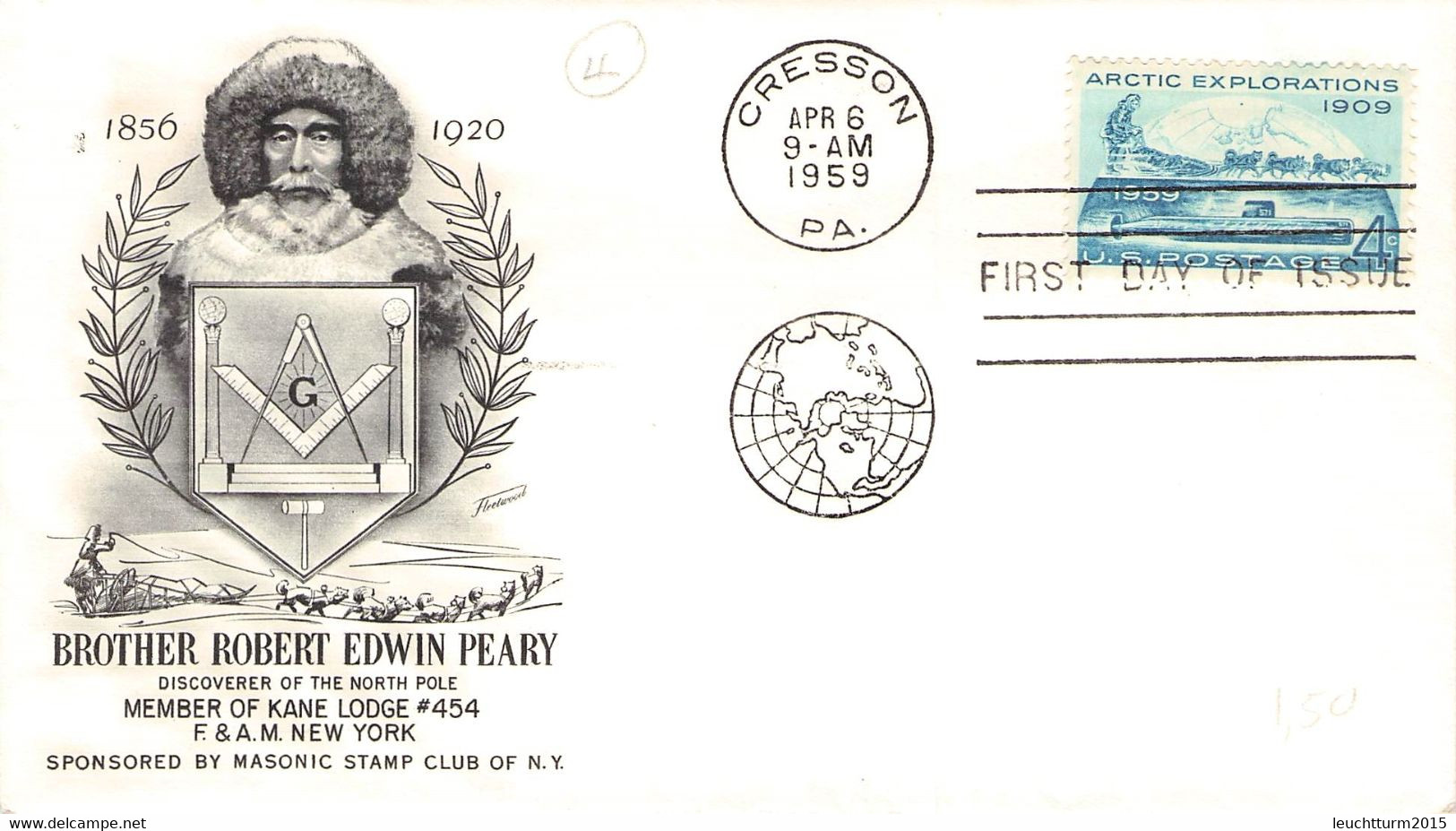 USA - FDC 1959 ARCTIC EXPLORATION Mi #751 / ZO86 - 1951-1960