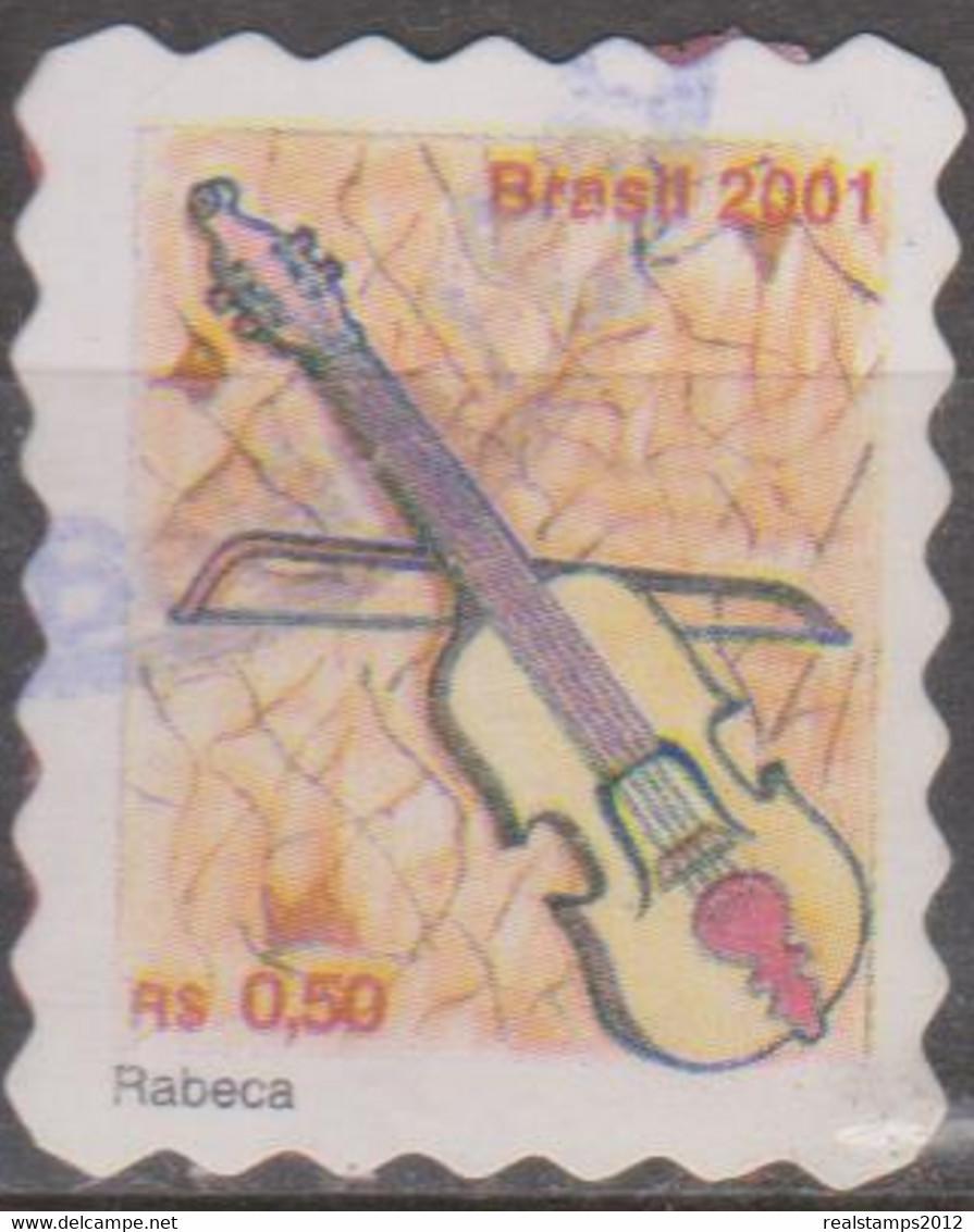 Brasil - 20-09-2001 -  Série Instrumentos Musicais Percê Em Onda  0,50, Rabeca  (o)  RHM Nº 808 - Used Stamps