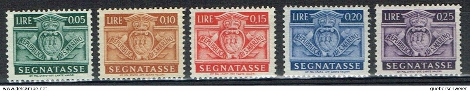 ST MAR 17 - SAINT MARIN Taxe N° 63/67 Neufs** - Timbres-taxe