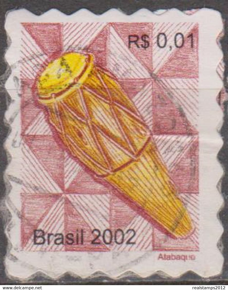Brasil - 7-2002 -  Série Instrumentos Musicais Percê Em Onda  0,01, Atabaque  (o)  RHM Nº 815 - Used Stamps