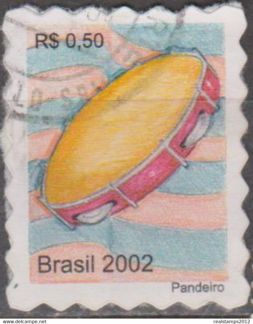 Brasil - 2002 -  Série Instrumentos Musicais Percê Em Onda  0,50, Pandeiro   (o)  RHM Nº 824 - Used Stamps