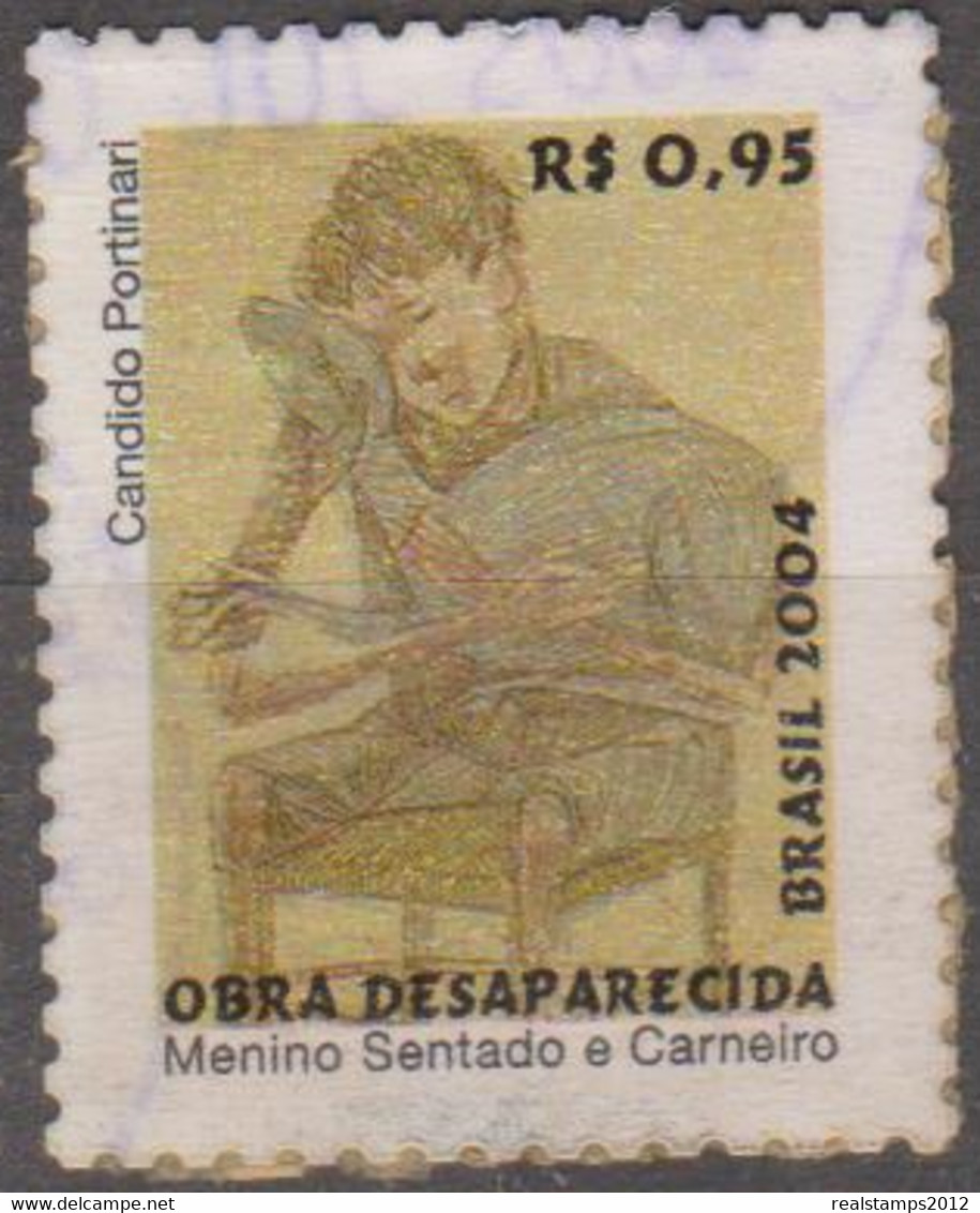 Brasil - 04-04 - Portinari-Obras Desaparecidas - Duas Crianças-Menino/Carneiro 0,95, Menino/carneiro  (o)  RHM Nº 831 - Used Stamps