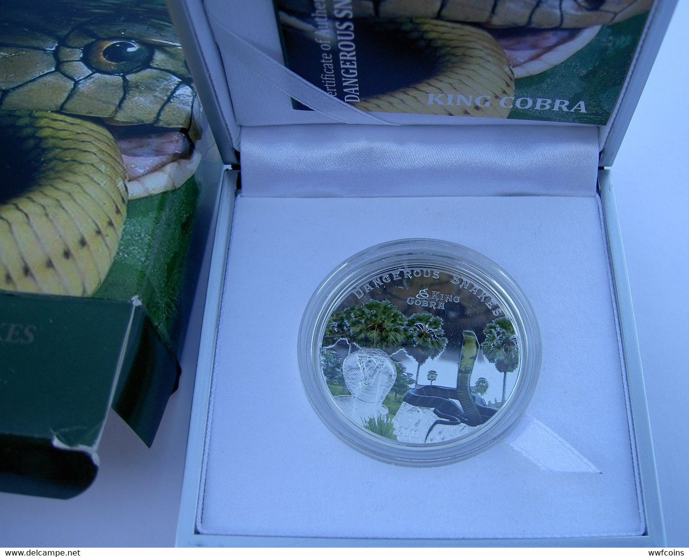 COOK ISLANDS 5 $ 2011 ARGENTO KING COBRA DANGEROUS SNAKES TIRATURA 1000PZ PESO 25 TITOLO 0,925 CONSERVAZIONE FONDO SPECC - Cook