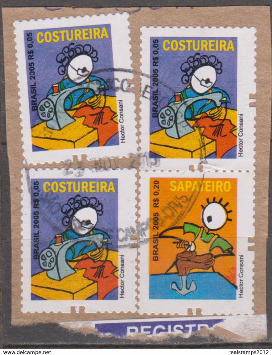 Brasil - 10-01-2006 -   PROFISSÕES  R$ 0,05/0,20 Costureira/Sapateiro ( Sobre Sobscrito)   (o)  RHM Nº 839/840 - Used Stamps