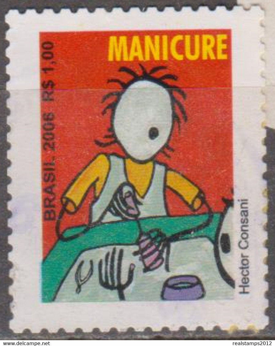 Brasil - 06-11-2006 -   PROFISSÕES - Pipoqueiro E Manicure R$ 1,00, Manicure   (o)  RHM Nº 843 - Used Stamps