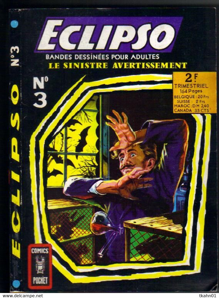 ECLIPSO N° 3 " COMICS-POCKET " AREDIT  DE 1968  PETIT FORMAT  TRES BON ETAT - Eclipso