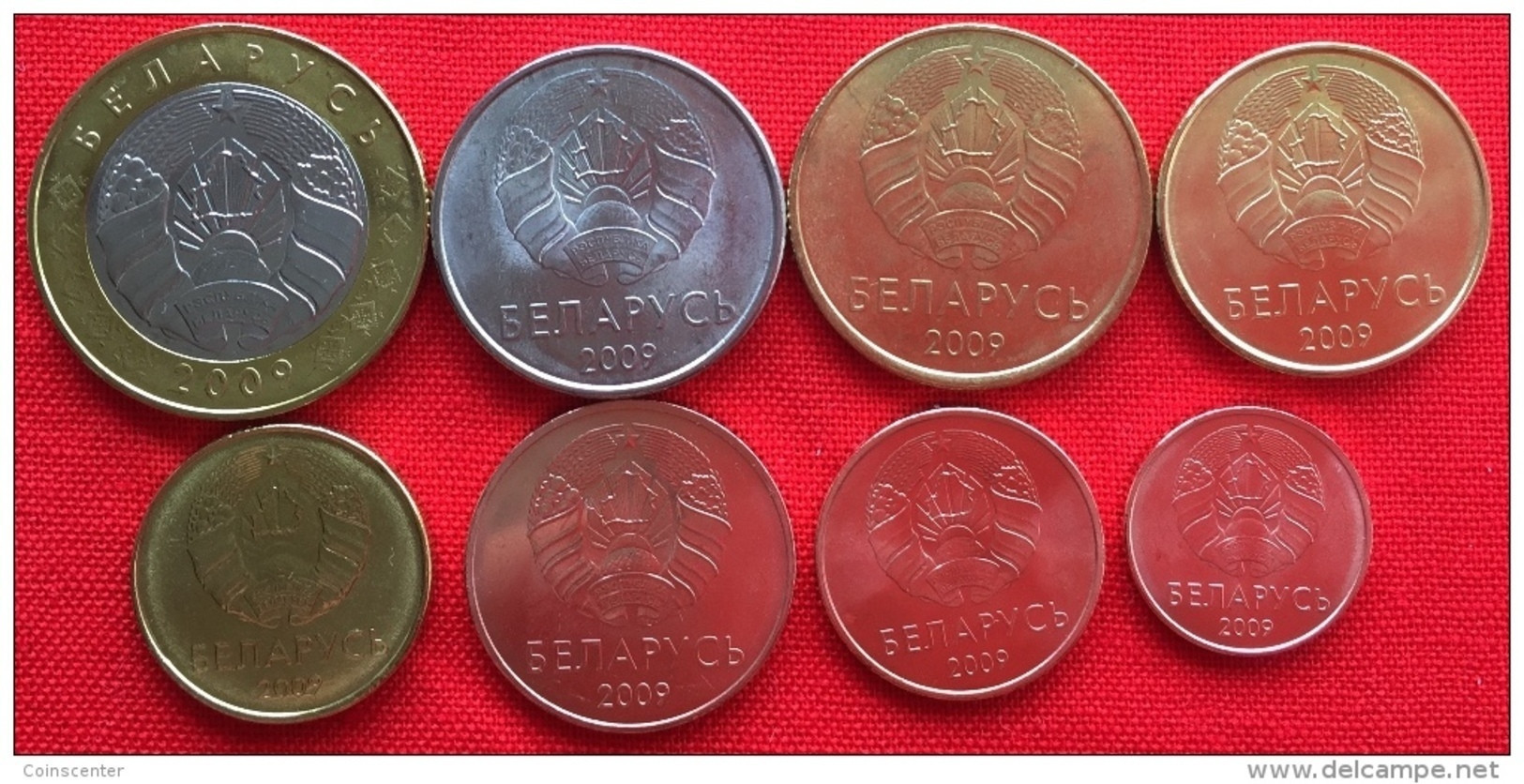 Belarus Set Of 8 Coins: 1 Kopek - 2 Roubles 2009 (2016) UNC - Belarús