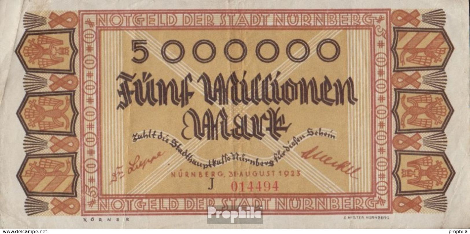 Nürnberg Inflationsgeld Stadt Nürnberg Gebraucht (III) 1923 5 Millionen Mark - 5 Mio. Mark