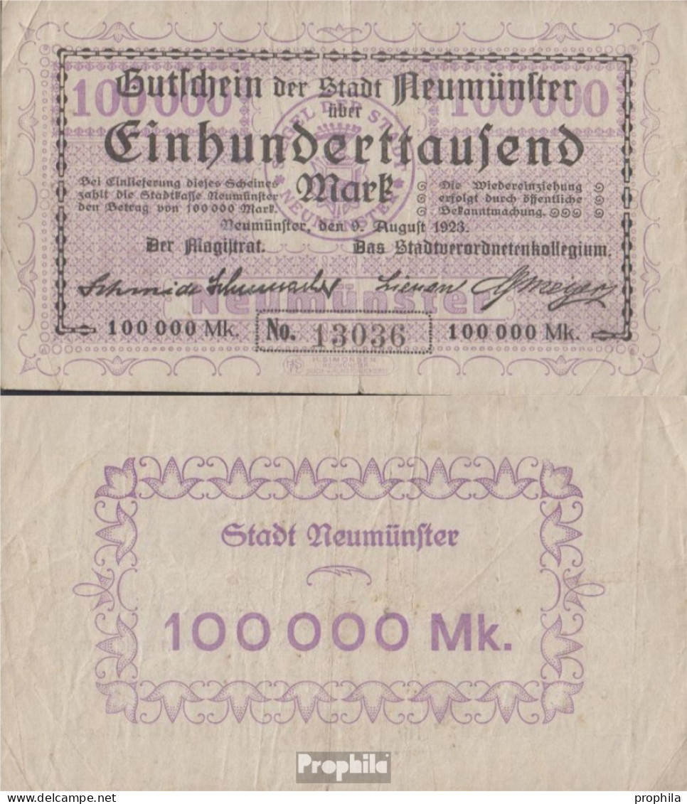 Neumünster Inflationsgeld Stadt Neumünster Gebraucht (III) 1923 100.000 Mark - 100.000 Mark