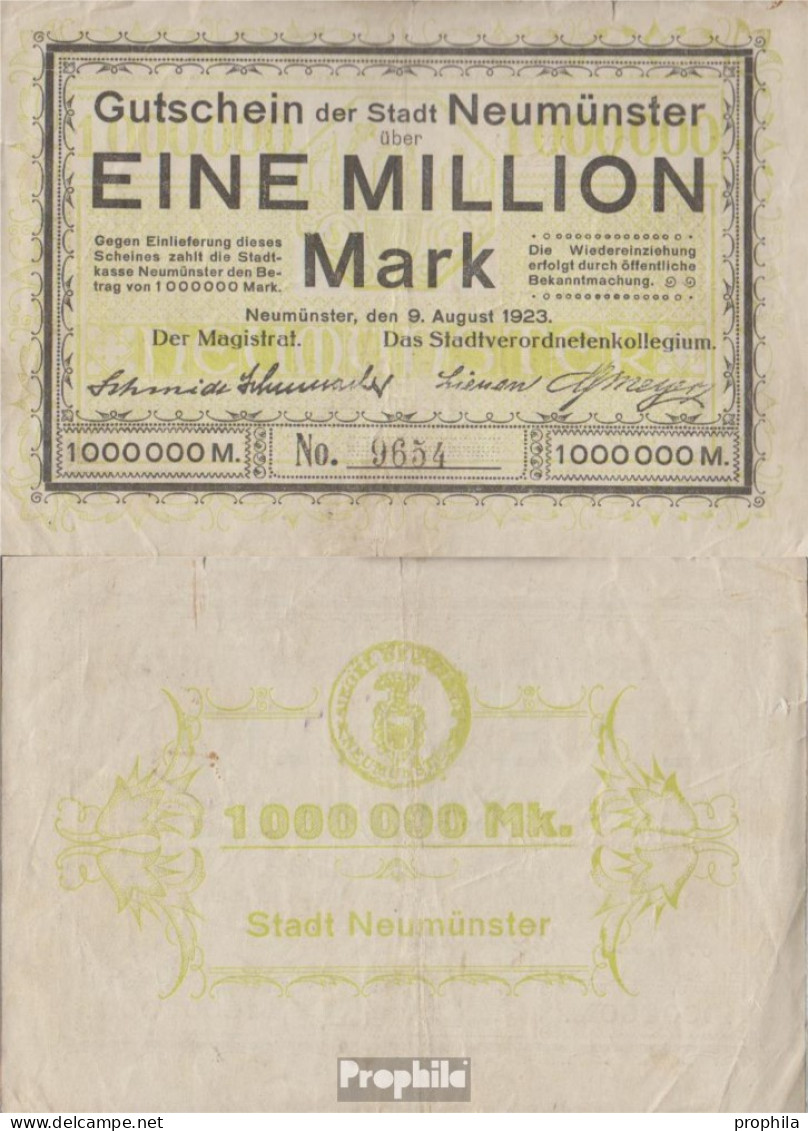 Neumünster Notgeld: Inflationsgeld Stadt Neumünster Gebraucht (III) 1923 1 Millionen Mark - 1 Miljoen Mark