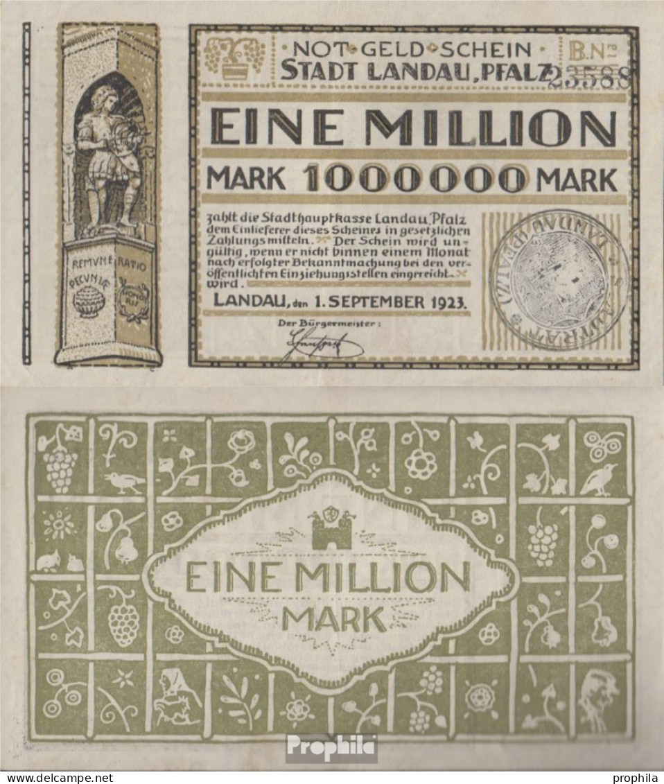 Landau Inflationsgeld Stadt Landau Gebraucht (III) 1923 1 Millionen Mark - 1 Miljoen Mark
