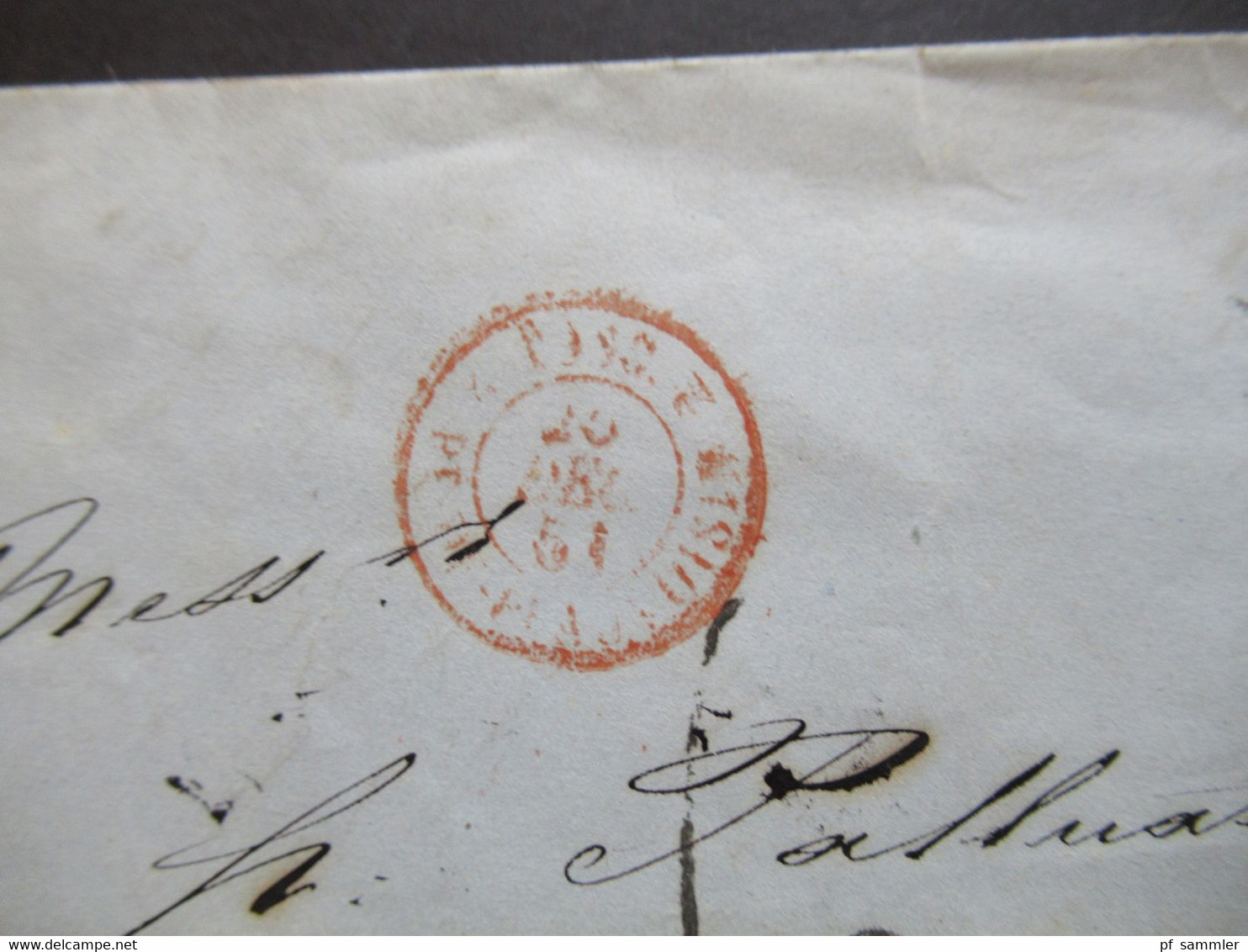Italien Toskana 19.10.1851 Firenze / Florenz Brief Nach Lion Geprägtes Briefpapier Mit Krone Rath Faltbrief Mit Inhalt - Tuscany