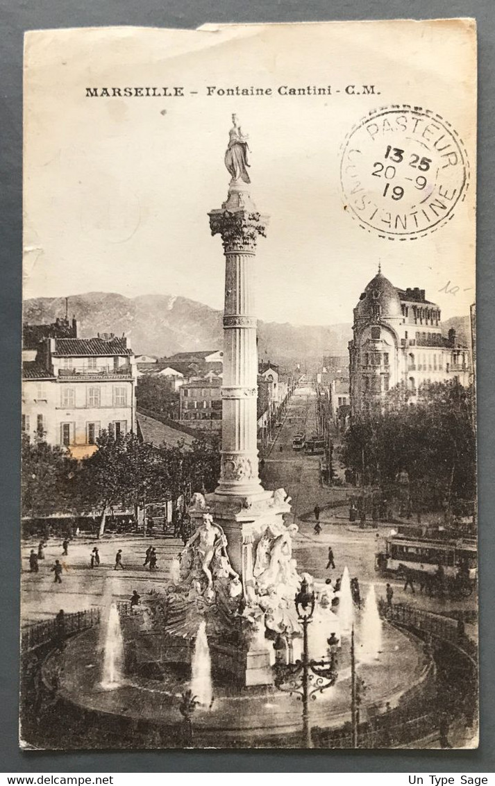 France, Algérie - Sans Timbre Sur CPA - TAD Perlé PASTEUR, Constantine 1919 - Voir 2 Scans - (A056) - 1877-1920: Semi-Moderne