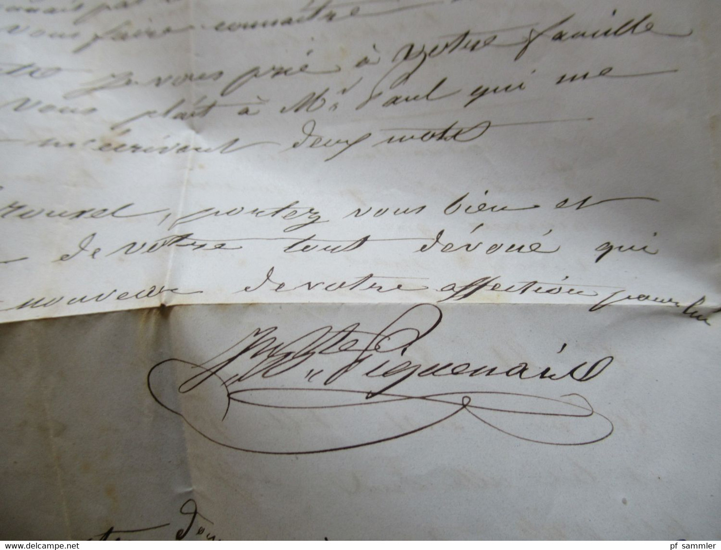 Italien 1856 roter Stempel Saard Faltbrief mit Inhalt nach Legue gesendet Schiffspost ?!