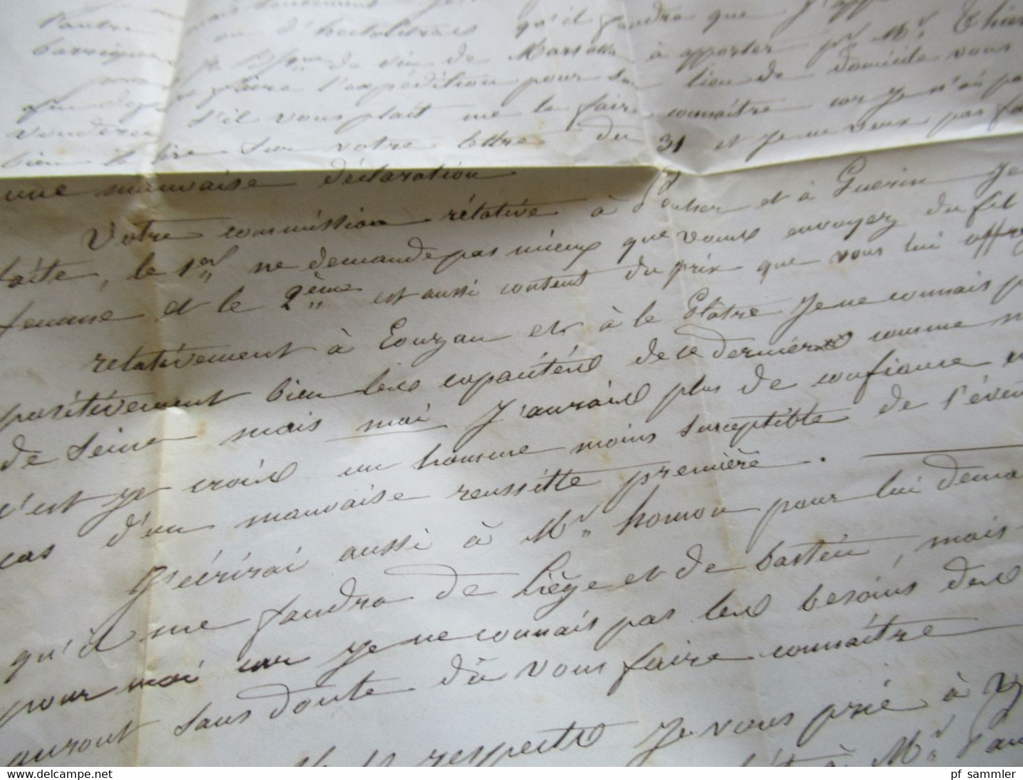 Italien 1856 roter Stempel Saard Faltbrief mit Inhalt nach Legue gesendet Schiffspost ?!