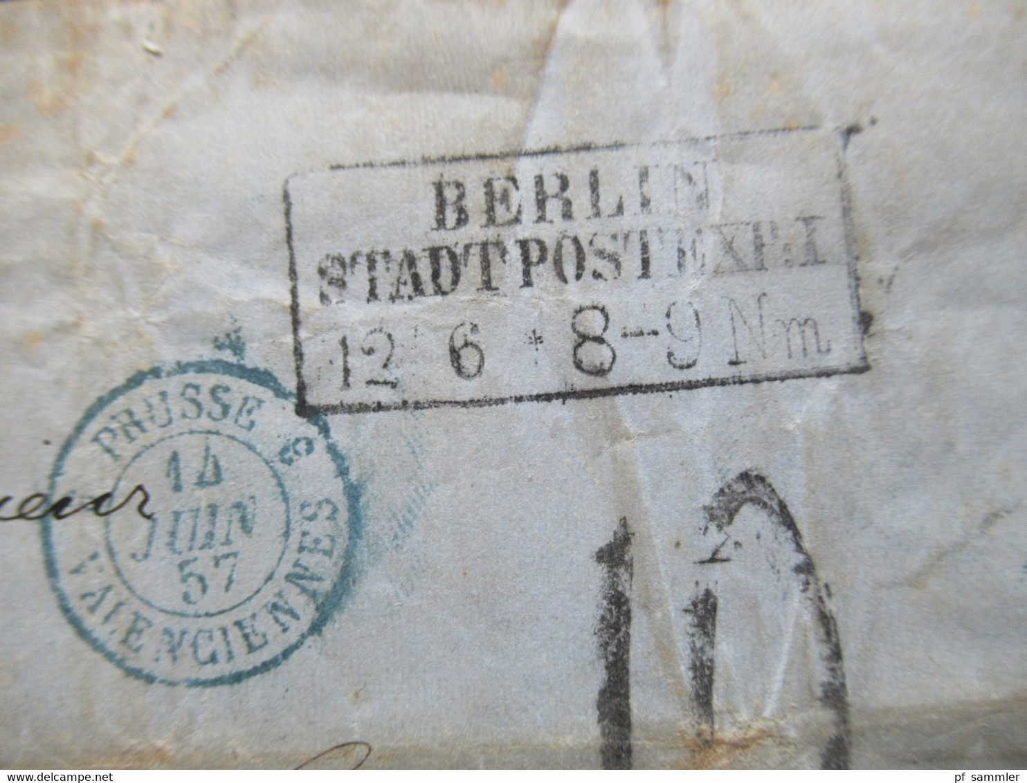 AD 1857 Ra3 Berlin Stadtpostexp. I Und K2 Prusse Valenciennes / Roter Ra1 PR.3R. Muster Ohne Wert!! Warenprobe - Covers & Documents