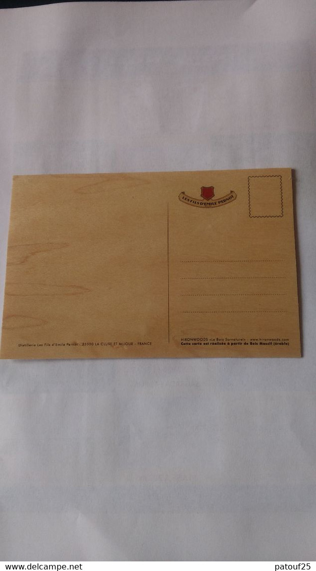Carte Postale En Bois Absinthe Les Fils D'émile Pernot - Artisanat