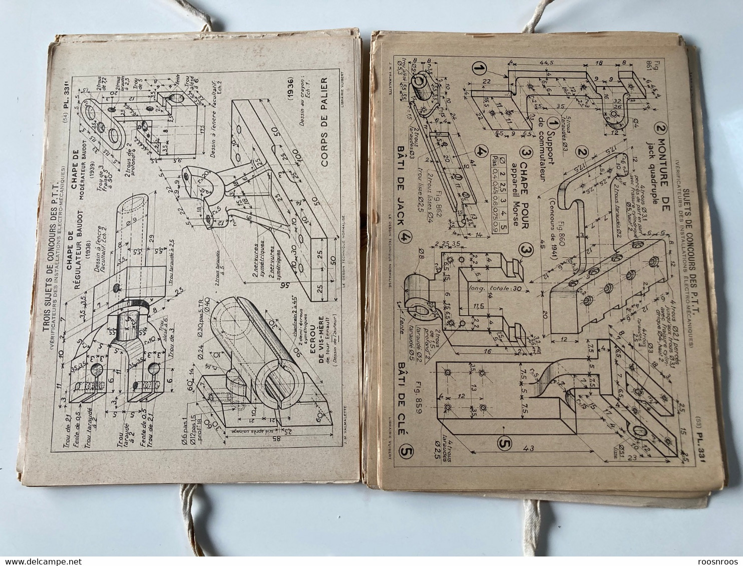 VIEUX LIVRE ET PLANCHES TECHNIQUES - LE DESSIN TECHNIQUE NORMALISE - JM VALMALETTE - VUIBERT 1943 - Other Plans