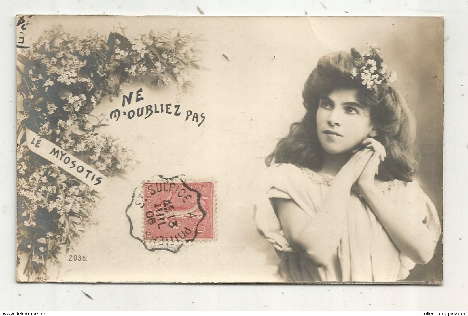 JC, Cp , Fleurs , LE MYOSOTIS , Ne M'oubliez Pas ,voyagée 1906 - Fleurs