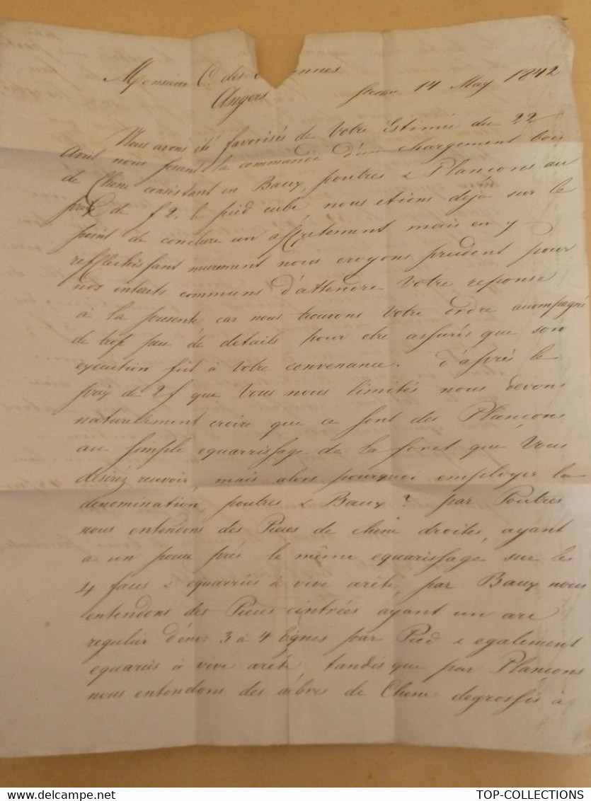 1842 De Stettin Prusse Par Givet  => Pologne  Par Hinsch & Ficht  => Desvarannes Fournisseur Bois Pour La Marine - Documents Historiques