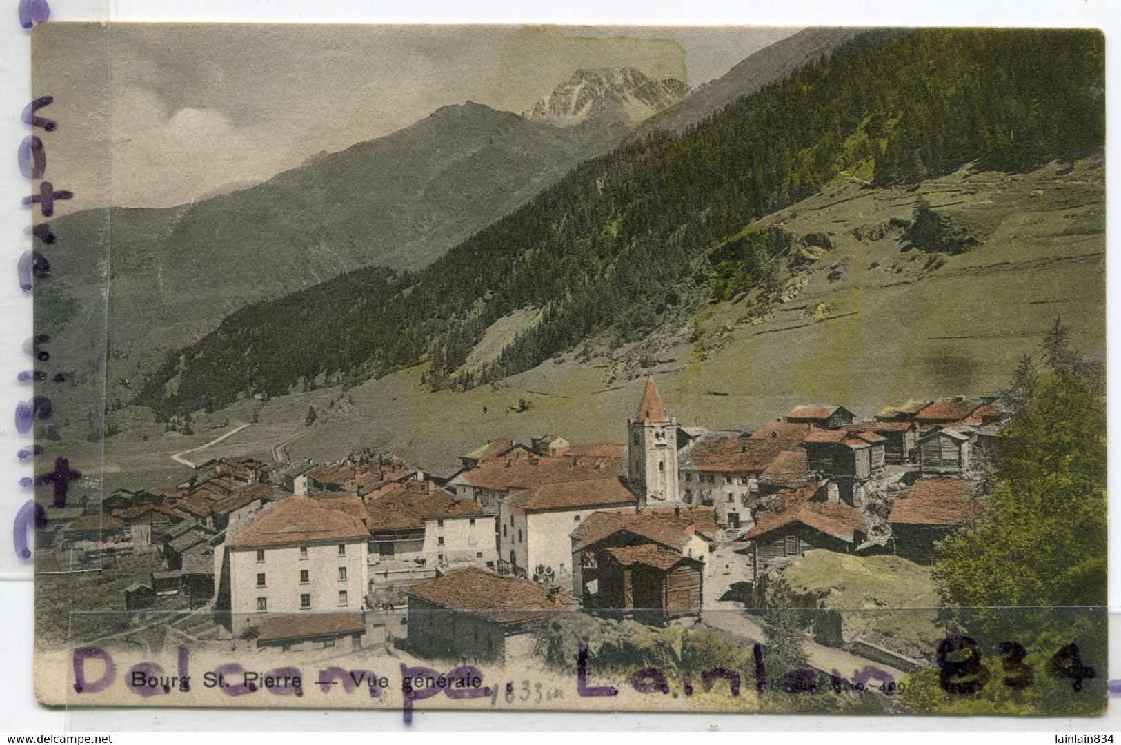 - Bourg St Pierre - ( Valais ), Vue Générale, épaisse, Belle En Couleur, écrite, Coins Ok, TTBE, Scans. - Bourg-Saint-Pierre 