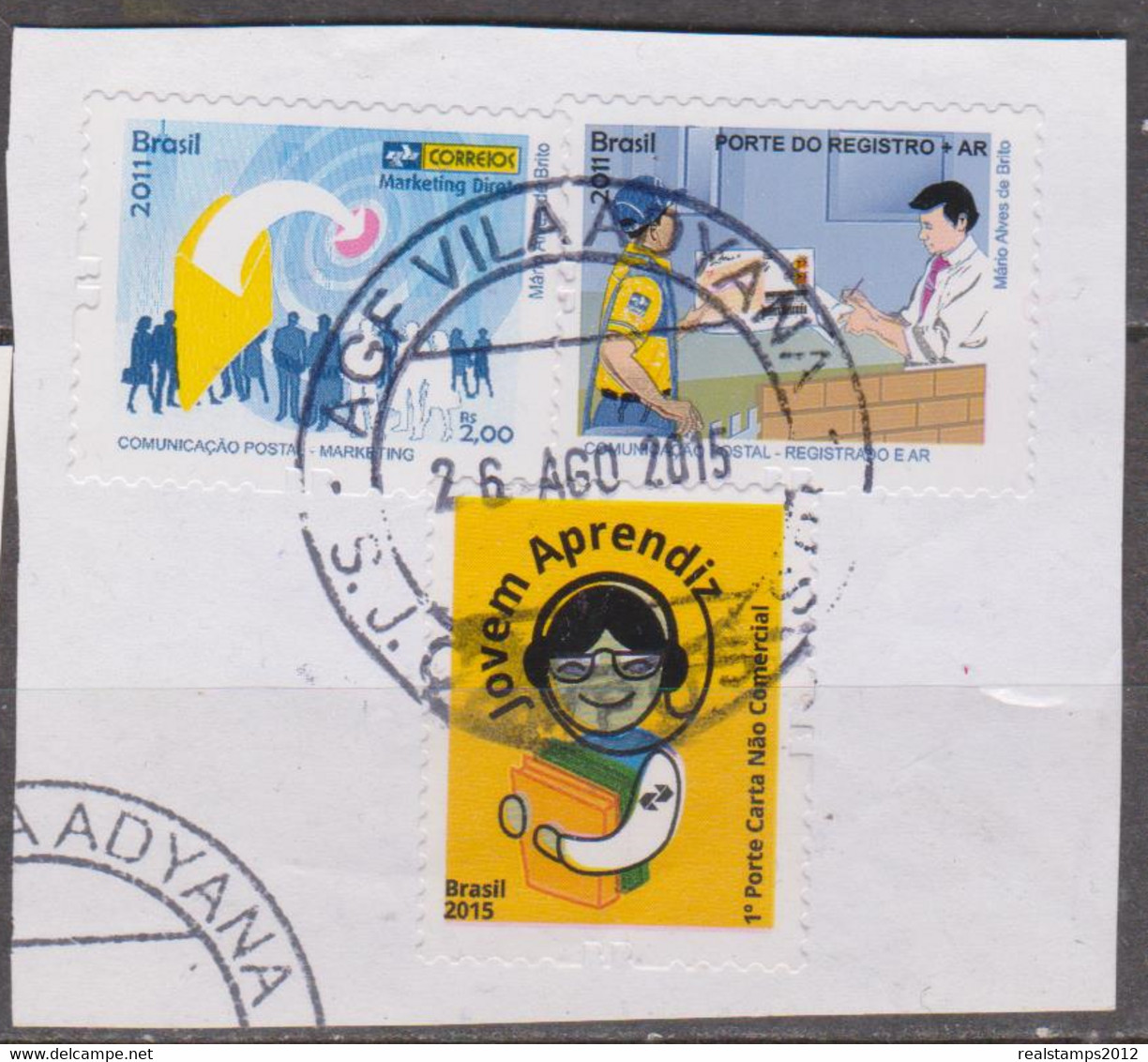 Brasil -2011/2015 -Comunicação Postal-Registrado E Ar + Jovem Aprendiz, 1ºporte Carta Não Com (S/ Sobscrito) (o)  RHM Nº - Used Stamps