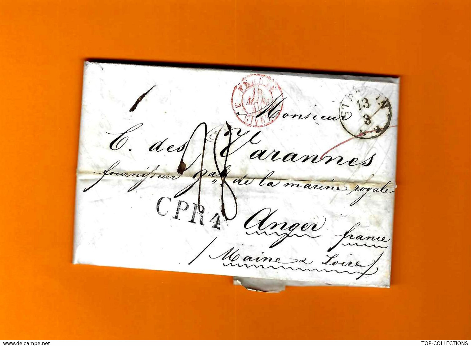 1842 De Stettin Prusse Par Givet  CPR4 => Pologne  Par Hinsch & Ficht  => Desvarannes Fournisseur Bois  Marine Angers - Cartas & Documentos