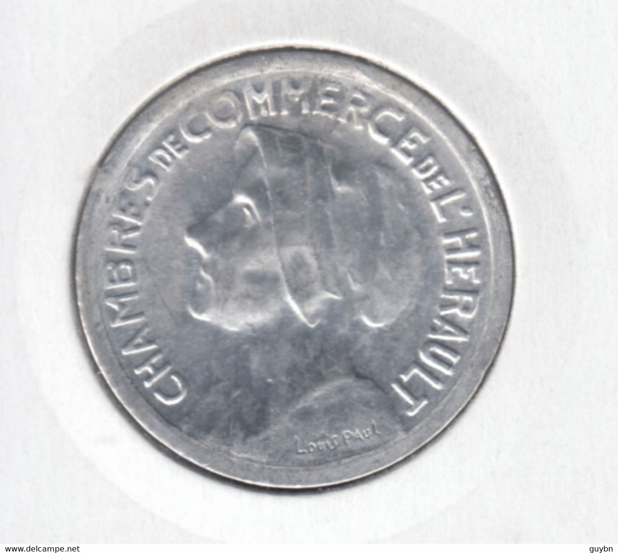 £ Montpellier (34) Hérault . Chambres Commerce  1921 - 1924  . 25 C  . Jeton Monnaie Nécessité .. Aluminium Rond 27 Mm - Monétaires / De Nécessité
