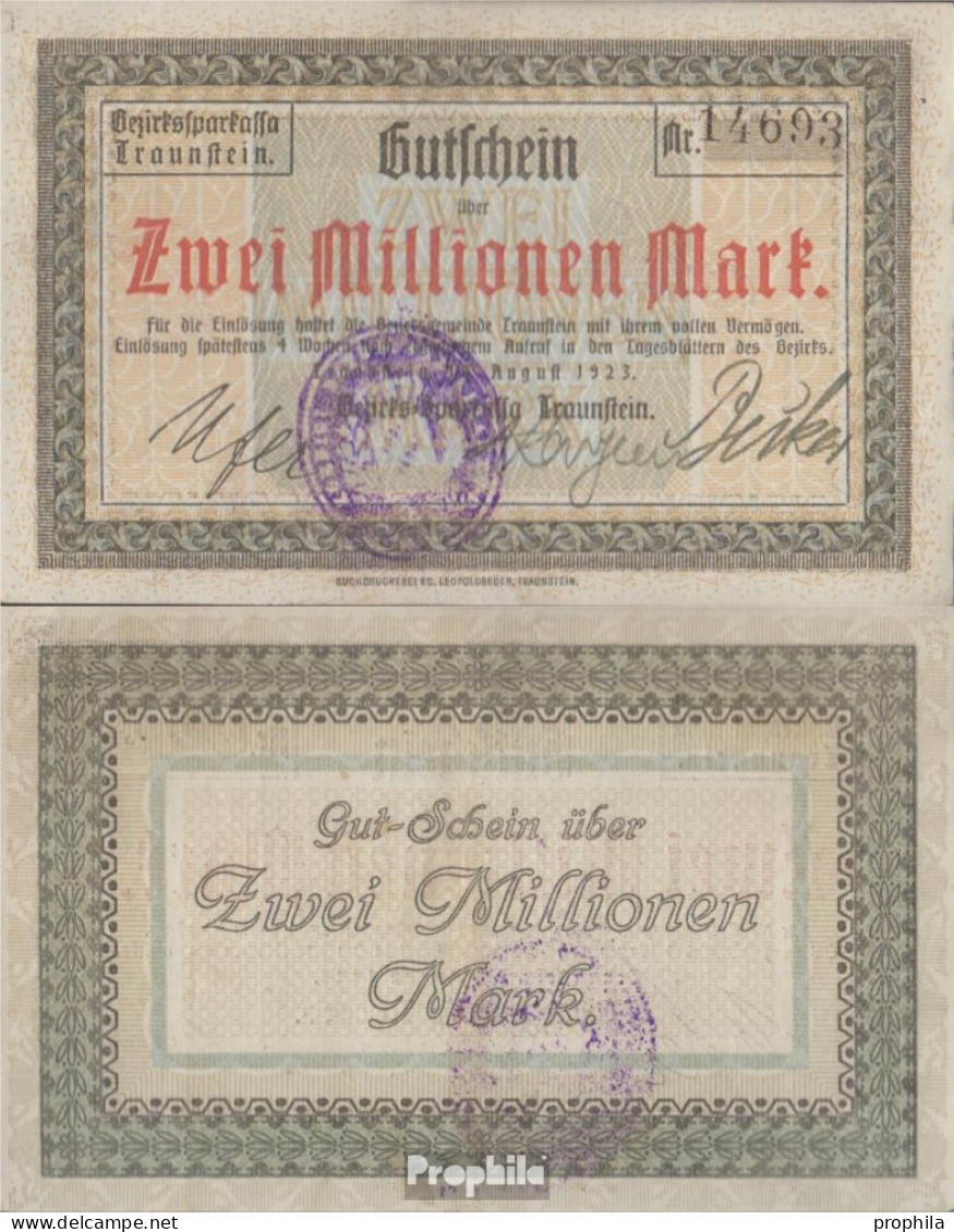 Traunstein Inflationsgeld Sparkassa Traunstein Gebraucht (III) 1923 2 Millionen Mark - 2 Mio. Mark