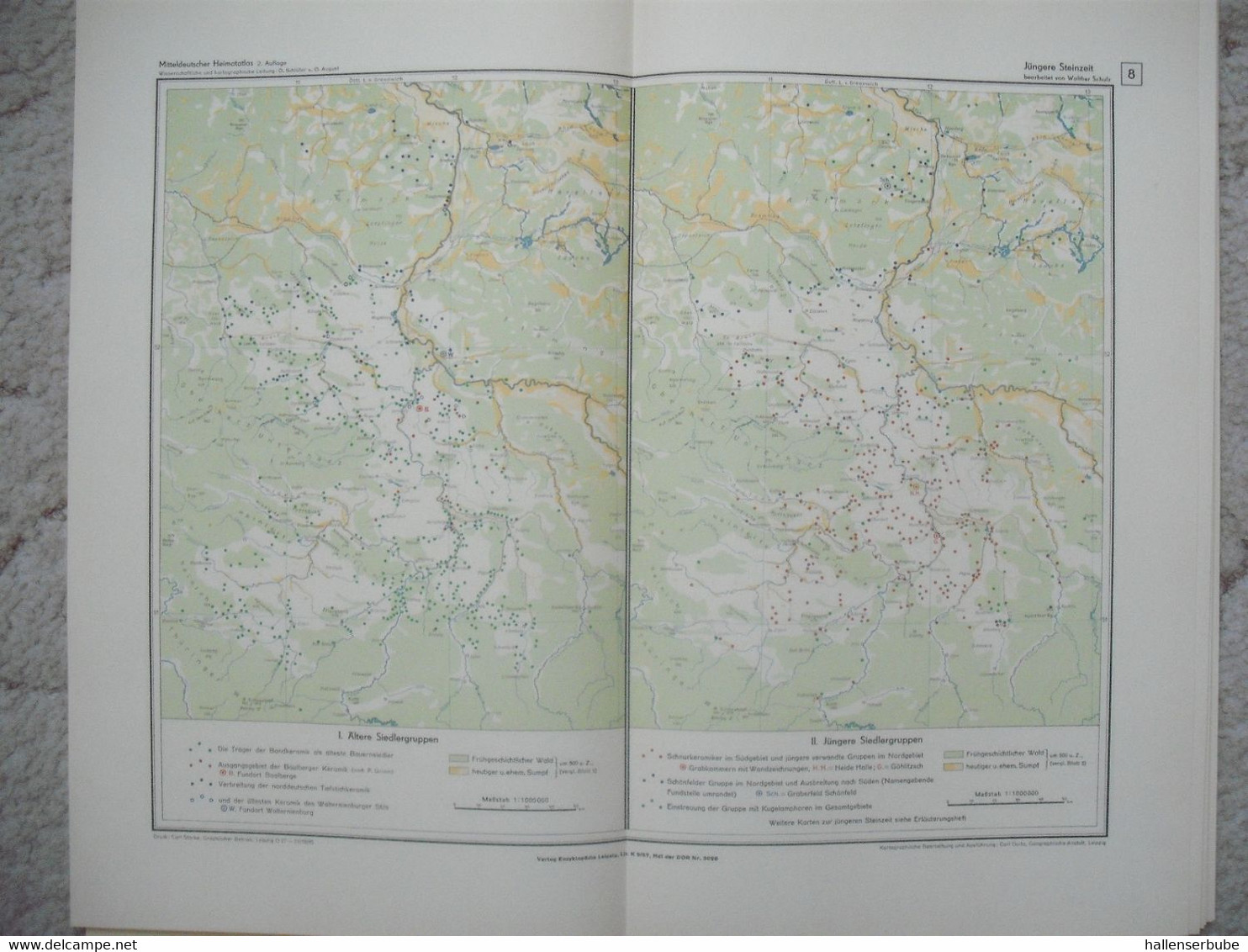 Atlas Des Saale- Und Mittleren Elbegebietes. Teil 1-3 Komplett. Otto Schlüter Und Oskar August. 1957-1961 - Wereldkaarten