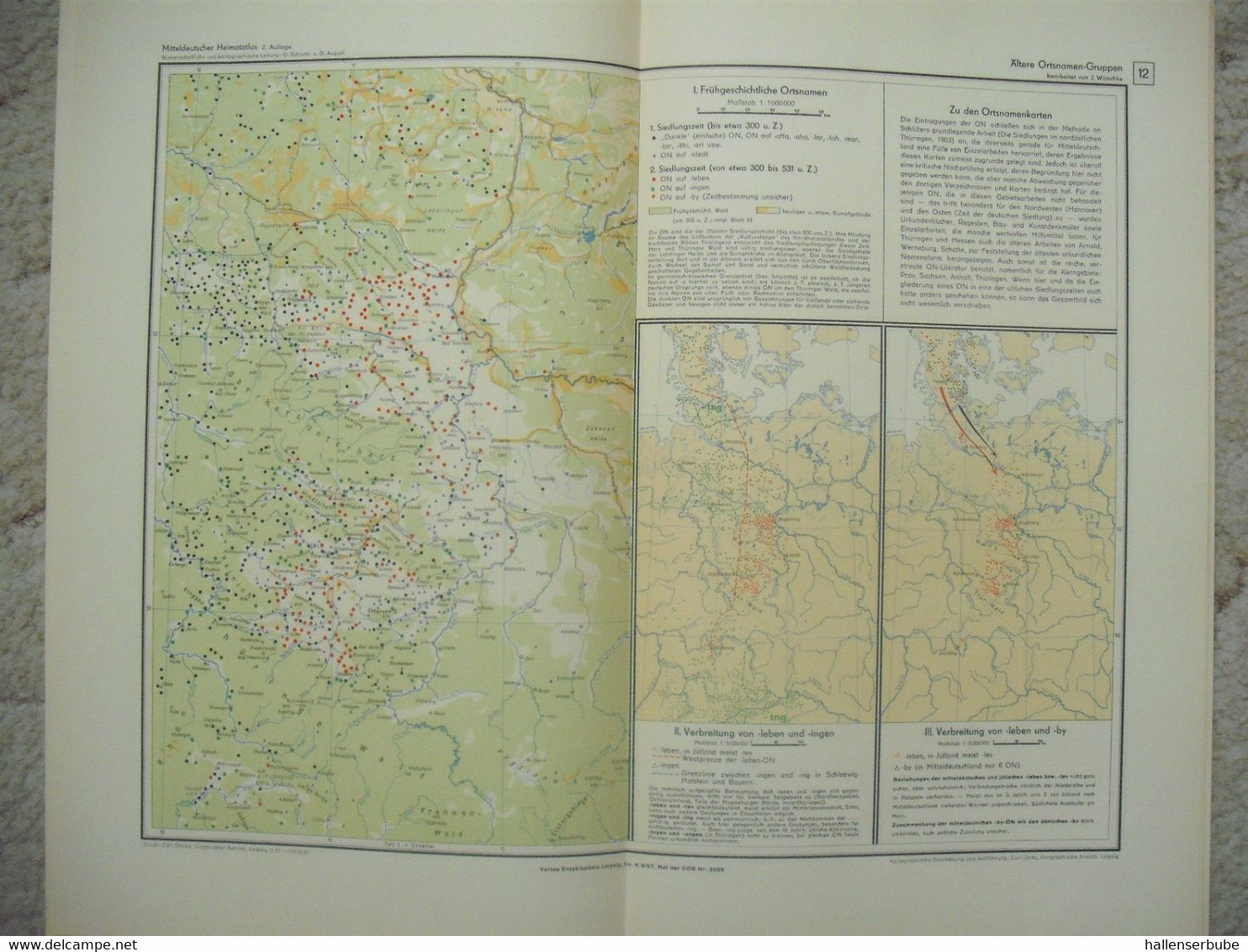 Atlas Des Saale- Und Mittleren Elbegebietes. Teil 1-3 Komplett. Otto Schlüter Und Oskar August. 1957-1961 - Mapamundis
