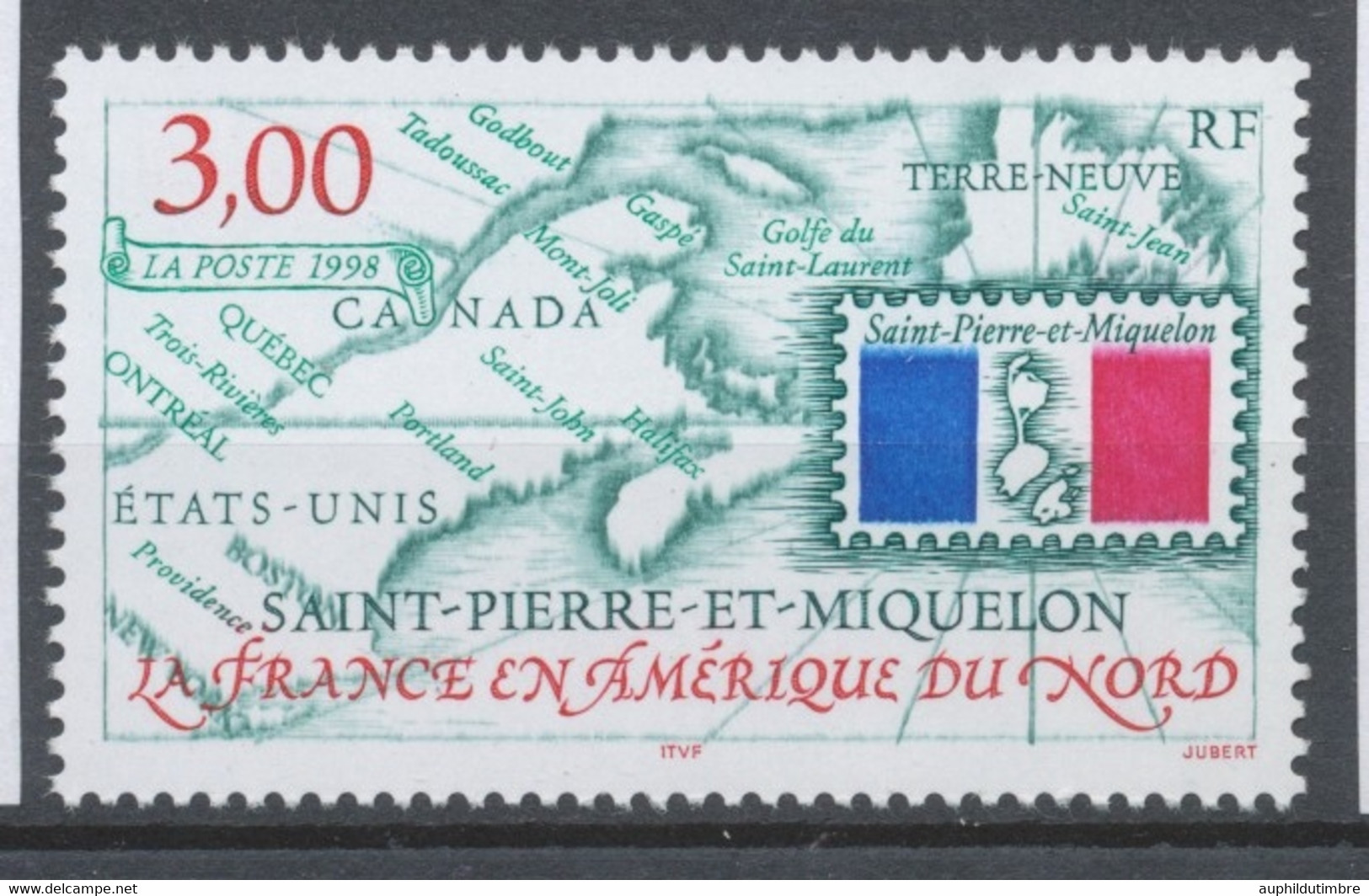 SPM  N°680 La France En Amérique Du Nord 3f Dessin D'un Timbre Carte De L'archipel ZC680 - Nuevos