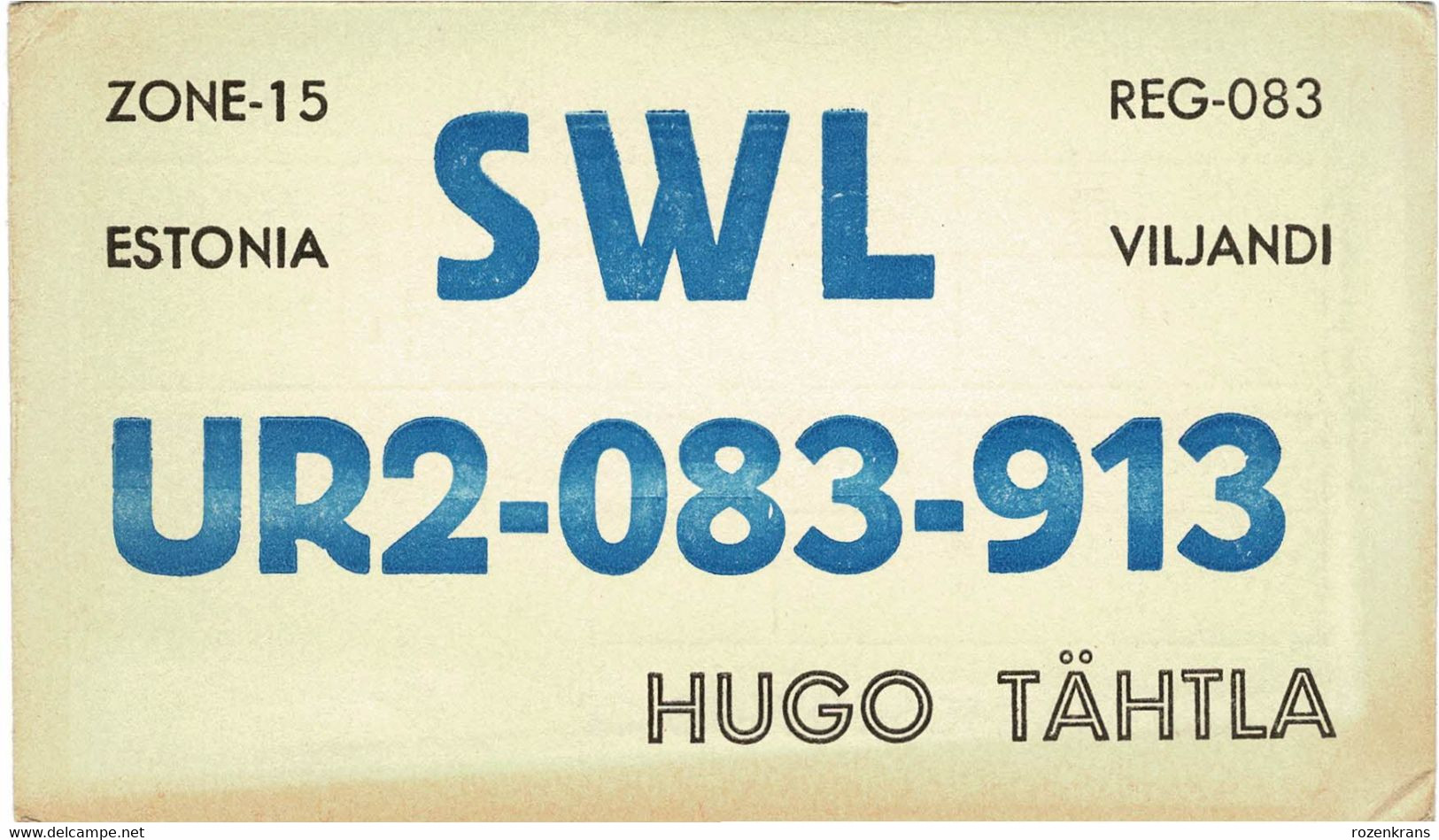 QSL Card Amateur Radio Funkkarte 1978 QSL Via Moscow Estonia Estland Viljani Hugo Tahtla - Amateurfunk