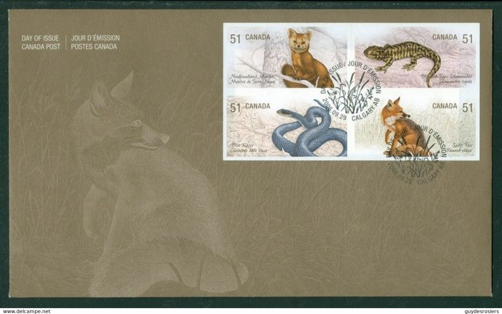 Espèces Menacées / Endangered Species; Timbre Scott # 2173-7 Stamp; Premier Jour / First Day (8473) - Cartas & Documentos